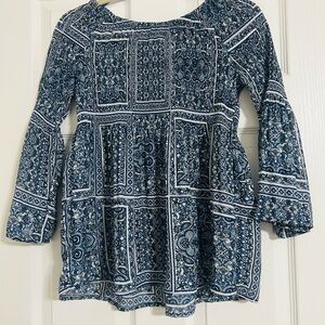 Spense Navy and White Patterned Dress